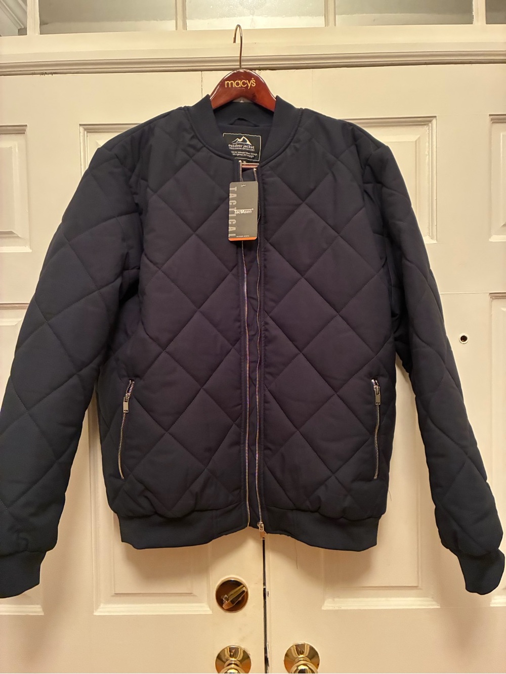 Men's Quilted Varsity Bomber Jacket - Navy New w/ Tag